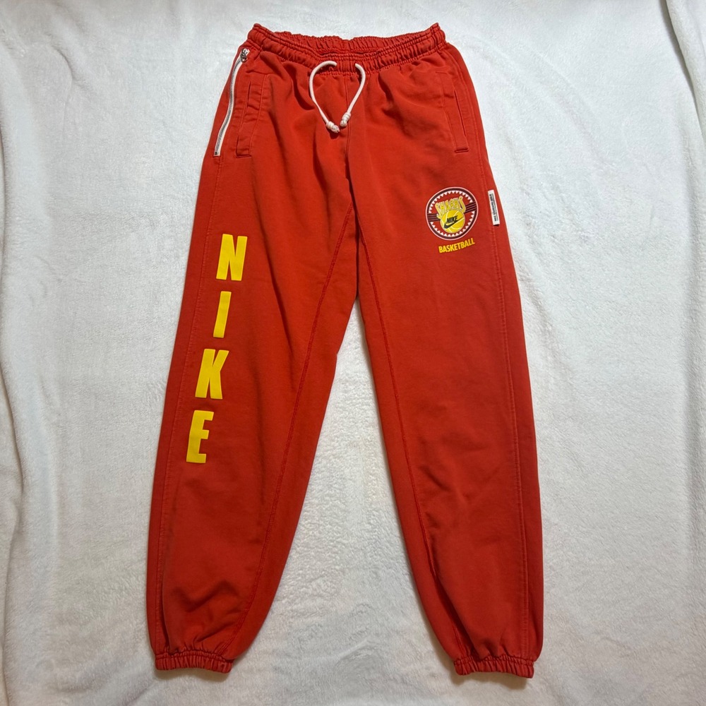 Nike Pants Mens Medium Orange Standard Issue Dri Fit Basketball Gym Training
